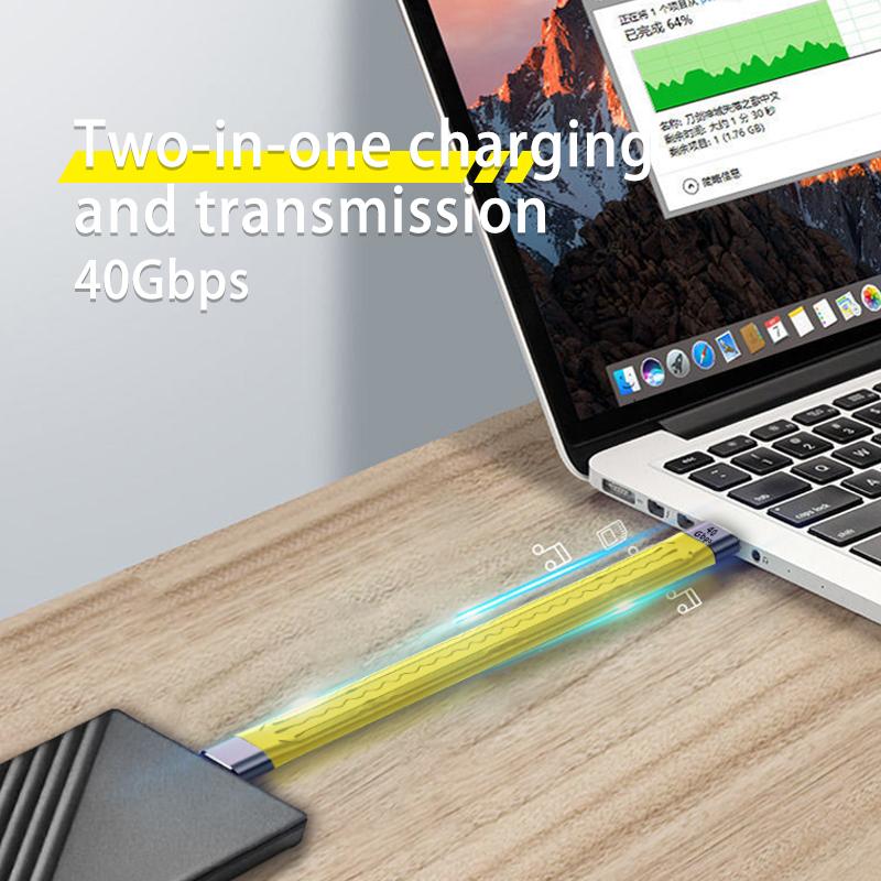 5A Fast Charging Short Cable PD 100W USB C To Type C Cable 40Gbps Data Cable Thunderbolt 3 4K@60Hz Cable For Laptop Cellphone