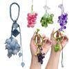 Zinc Zinc Alloy Crystal Grape Phone Chain Elegant Gradient Beads Woven Pendant  Backpack