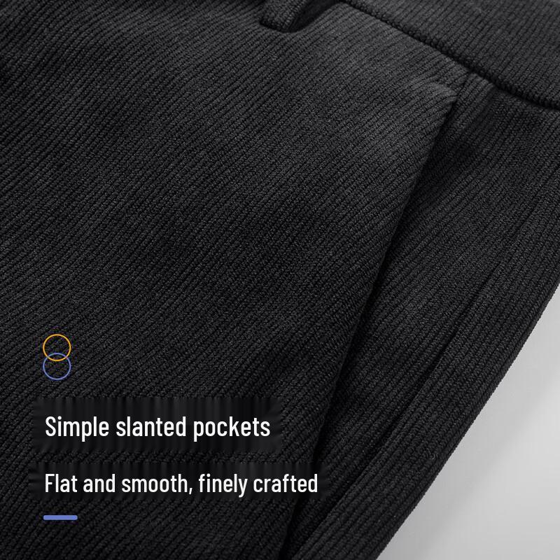 Shanshan Men's Thickened Corduroy Straight-Leg Business Casual Trousers
