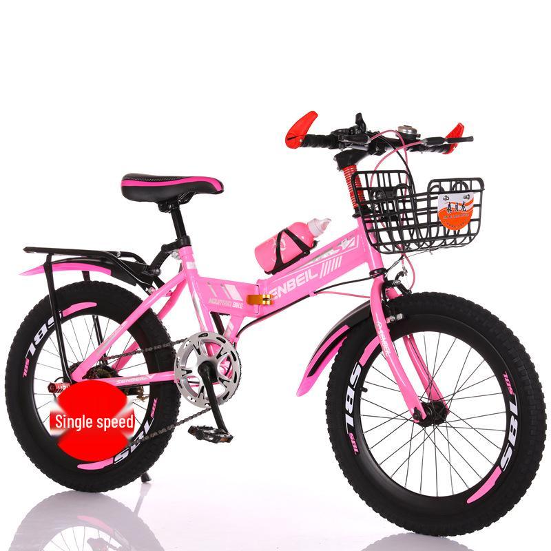 Folding 20/22/24-inch Children's Bicycle with Disc Brake & Variable Speed for Older Kids