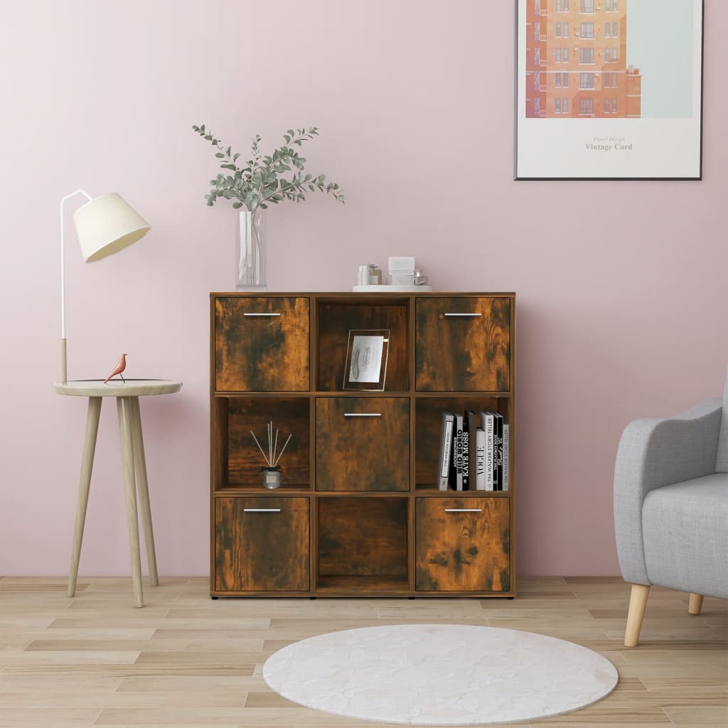 Bookshelf Smoked Oak 90 x 30 x 90 cm Wood Based Material