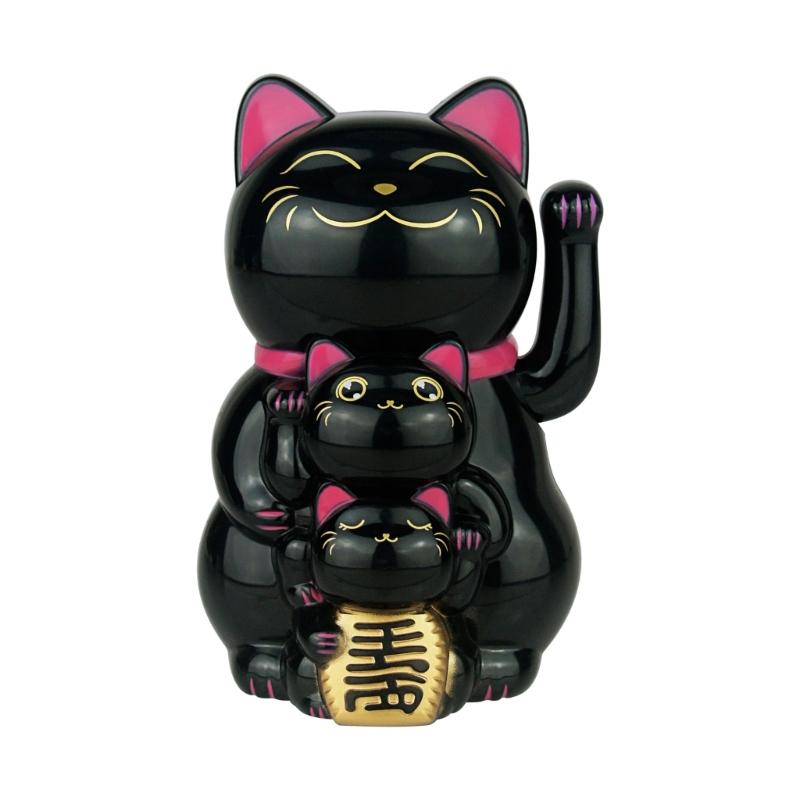 Lucky Cats Waving Arm Set,Solars Fortune Cats Statue Decoration Fengshui Ornament for Car Home,Office Restaurants Decors