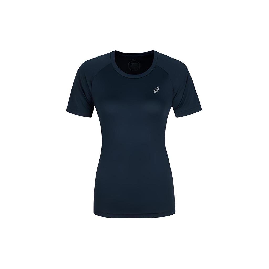 Asics Round Neck Pullover Comfortable Breathable Short Sleeve T-Shirt Women Tops Dark-Blue 2012C697-405