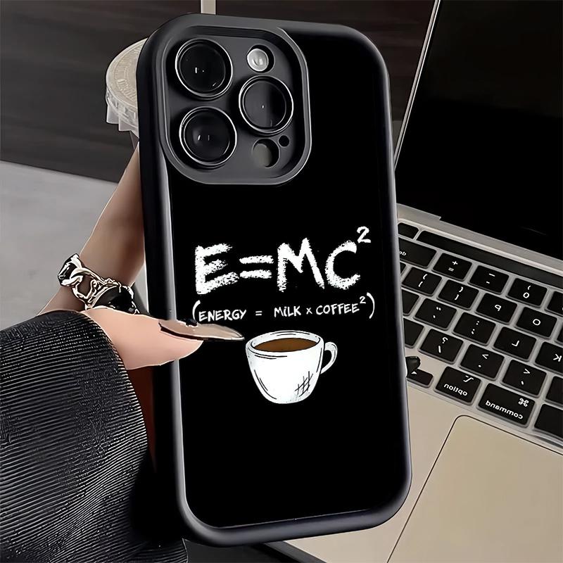 Phone Case for iPhone 17 Air 16E 15 16 Pro Max Black Coffee Fashion Style Cover 14 Plus 13 12 Mini Soft Shell Silicone Fundas