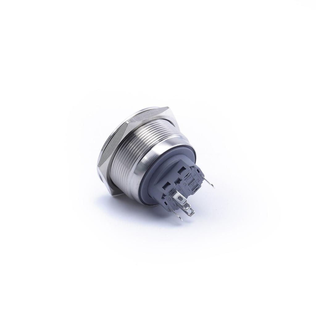 Bell Button 30X35Mm White Led Monostable Silver Vandal-proof 250V 5A