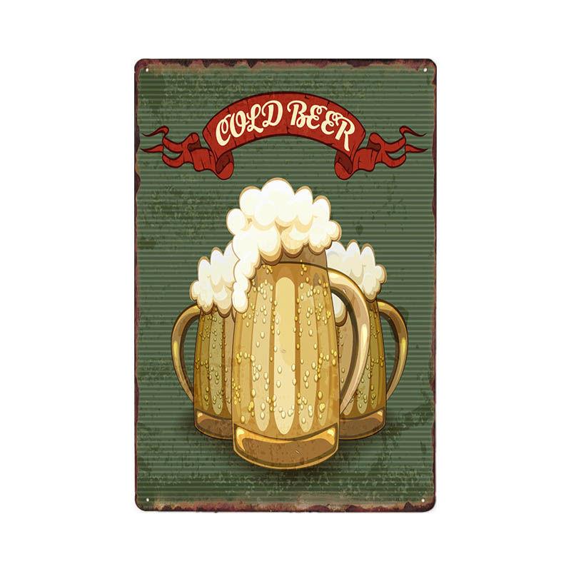 Beer Vintage Metal Tin Sign Chic Home Bar Cafe Poster Wall Decor Art Plaque Pub Tavern Retro Decorative Plates 20*30 CM
