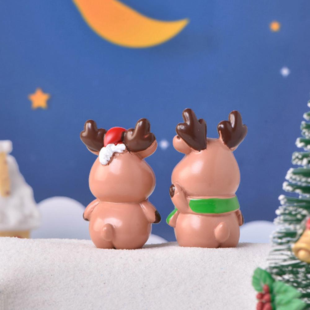 Supplies Desktop Ornament Micro Landscape Mini Deer Figurines Miniature Snow Scene Resin Elk Toys