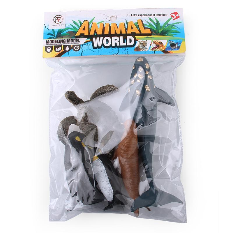 Children'S Cognitive Toy Simulation Model 6-Piece Set Of Marine Creatures, Sea Turtles, Seals, Penguins, Ornaments, Dolls Can Be