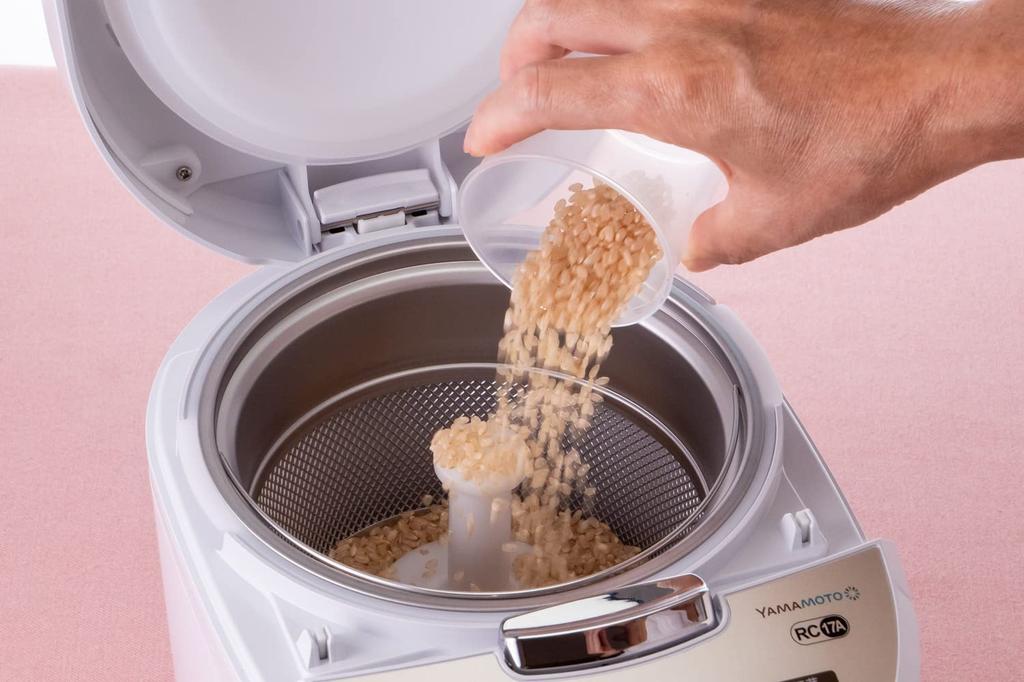 Yamamoto Electric Rice Polishing Machine for Home Use Made In Japan Shin Bisen Rice Separated Germ Easy Operation White Wash-Free YE-RC17A-WH