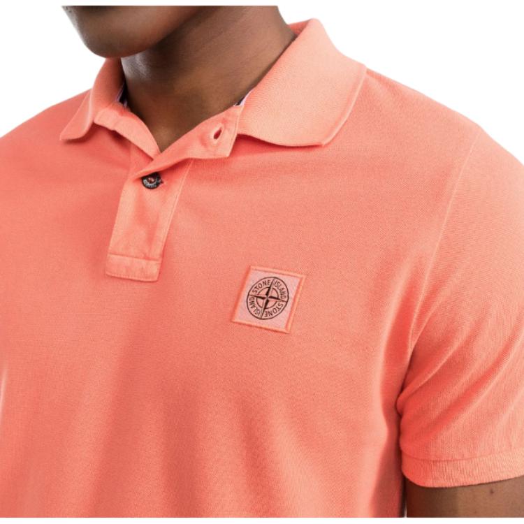 Stone Island Logo Label Solid Color Short Sleeve Polo Shirt Men tops 761522S67-V0032