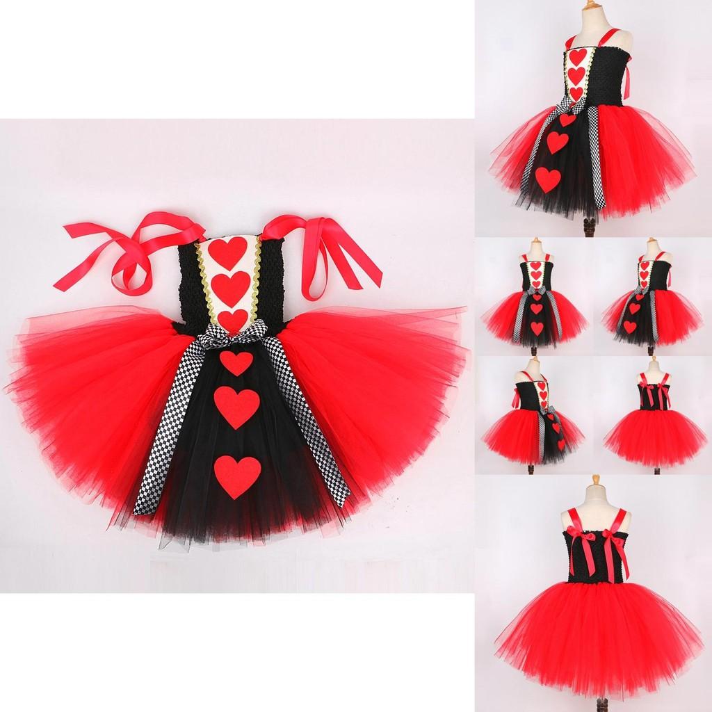 Vestito da Principessa Lolita Fairy per Bambine Alice nel Paese delle Meraviglie Regina di Cuori Costume da Roleplay