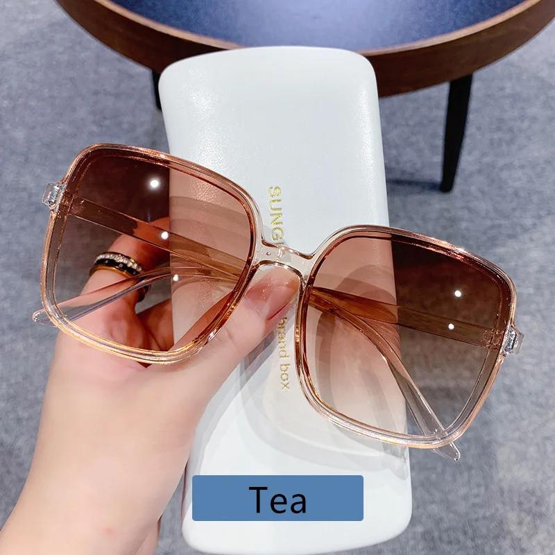 Square Sunglasses Woman Retro Vintage Gradient Sun Glasses Female Clear Lens Black White  Glasses Women