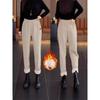 Autumn and Winter Fleece and Thickened Casual Pants, Slimming and Fashionable High-waisted Warm Long Pants, Loose Skinny Pants