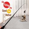 With Detachable Feather Worm Refill Telescopic Cat Wand Interactive Cat Feather Toy  Indoor Cats