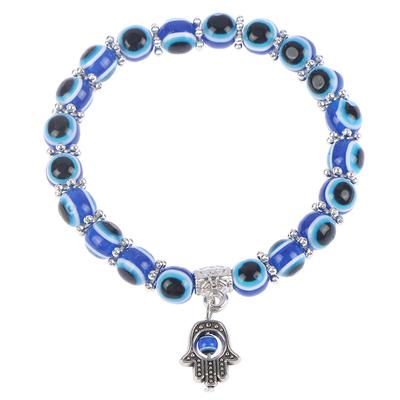 2021 Charm Blue Evil Eye Lucky Bracelet Glass Bead Bangle Women Men Jewelry Gift