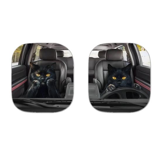 2Pcs Animal Print Car Sun Shade High-Density Aluminum Foil Windshield Sunshade Blocks UV Rays Sun Visor All-Season Protection Vehicle Sun Protector