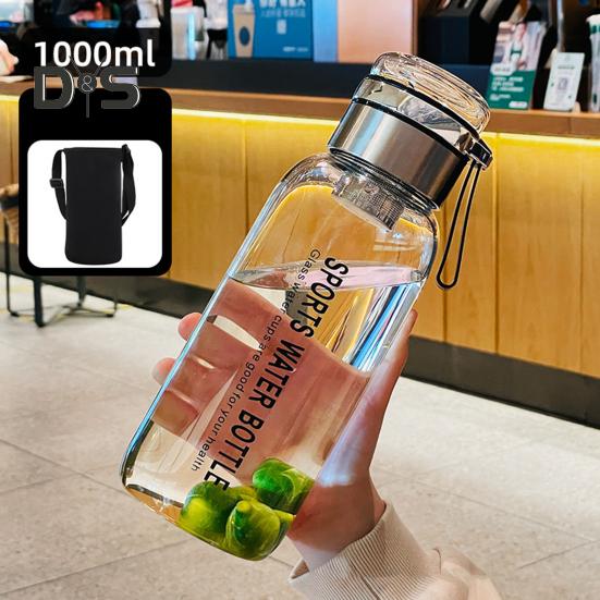 Glass Water Bottle Transparent Leakproof Drinkware Tea Juice Cup Outdoor Water Bottle Portable with Sealing Ring And Heat-Insulated Cover