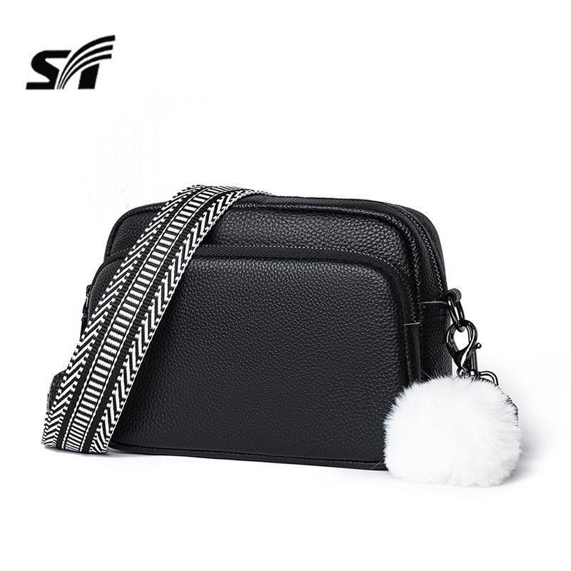 New women's bag first layer cowhide messenger bag niche shoulder bag fashion women's bag high-end leather small square bag