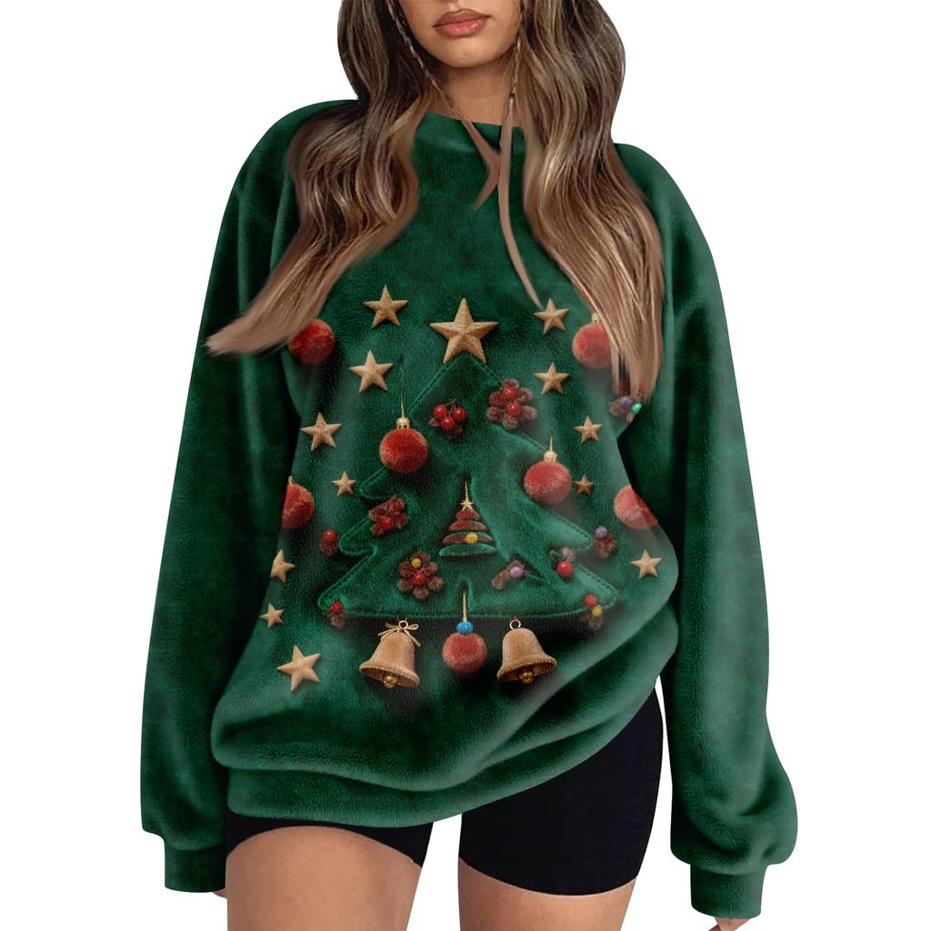 Dammode Fleece Hoodie Långärmad Rund Hals Casual Bekväm Lös Passform Lättviktig Dam-Hoodie