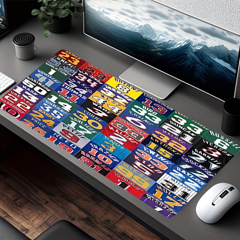 NBA Print Mouse Pad, for Keyboard Pad Laptop PC Mat for Office Home Use, Desk Decor, Perfect Birthday Gift for Gamers