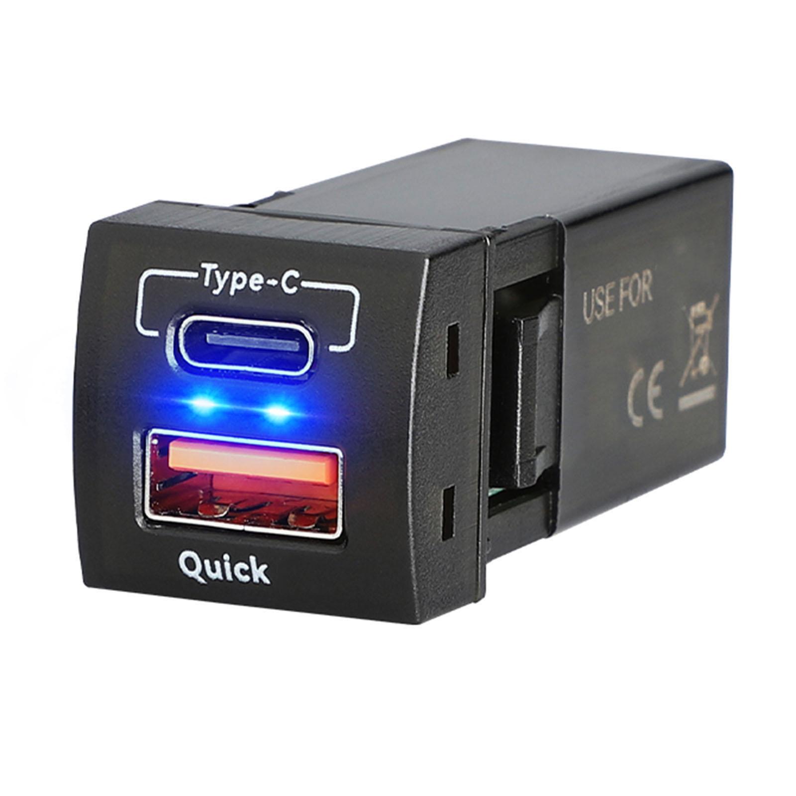 

Efficient Charging Adapter 12V/24V Car Phone Charger Support PD30W Type C 18W USB Charger Socket for Phones Tablets синий