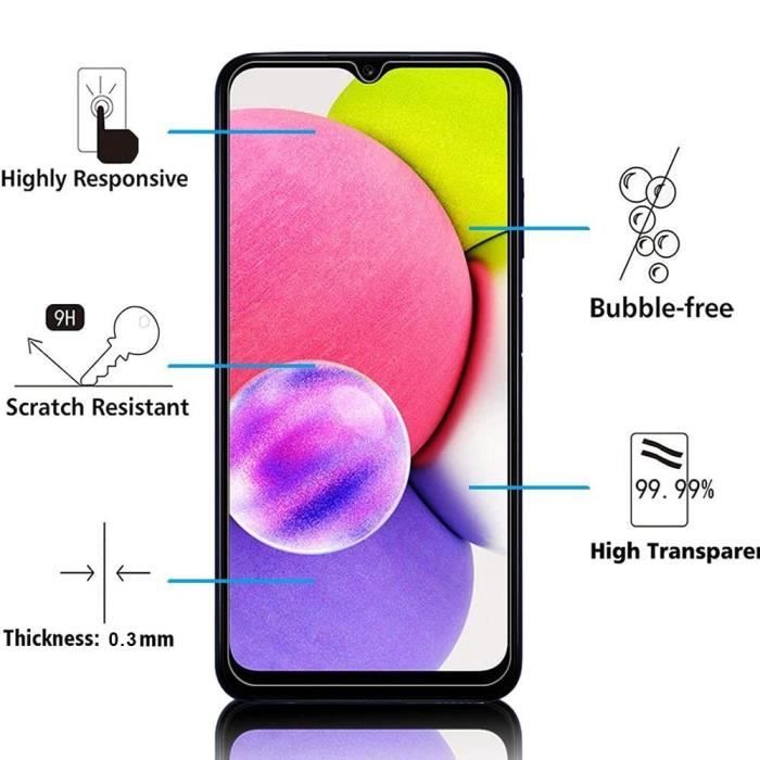 Verre Trempé - PROSHOP - pour Samsung Galaxy A03s - Résistance 9H - Anti rayure - 0.30 MM