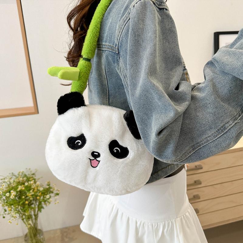 Versatile New Cartoon Panda Plush Handheld Doll Versatile Diagonal Cross Bag