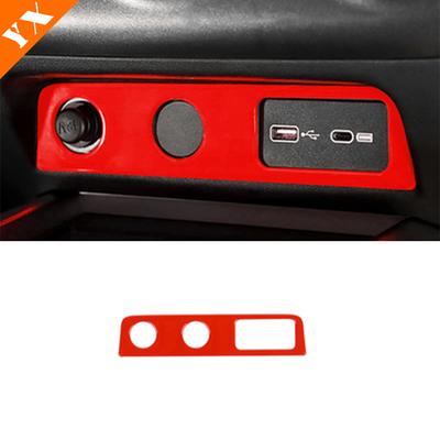 Embellecedor de consola central para coche con aspecto naranja plateado, cubierta de puerto de carga USB, adorno para GWM Great Wall Tank 300 2022-2023