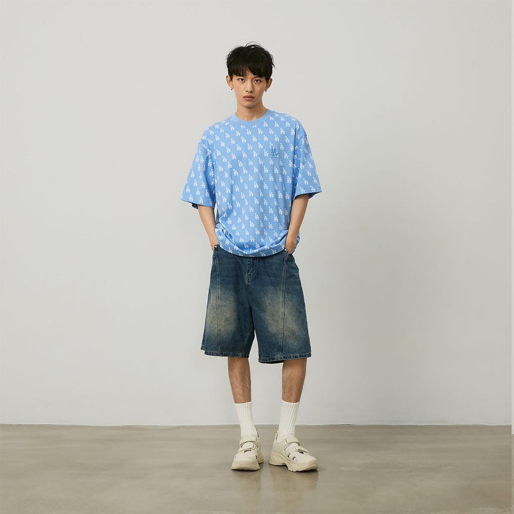 MLB SS24 T Shirt Unisex Sky Blue 3ATSM1143-07SBS