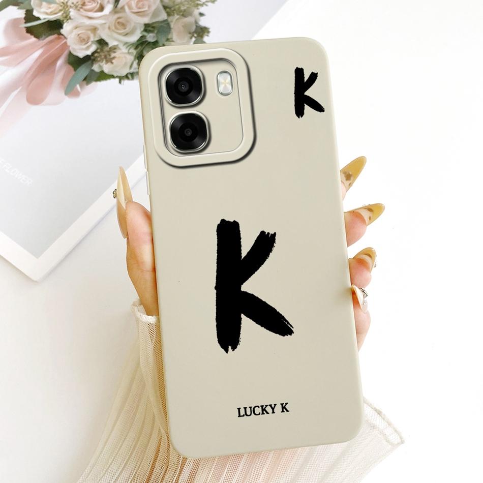 For OPPO A6X A6 A6T Pro 4G 5G 2026 Lucky Initial Letter Phone Case For Oppo A6 A6x A6t Soft Silicone Shockproof Cases Bumpers