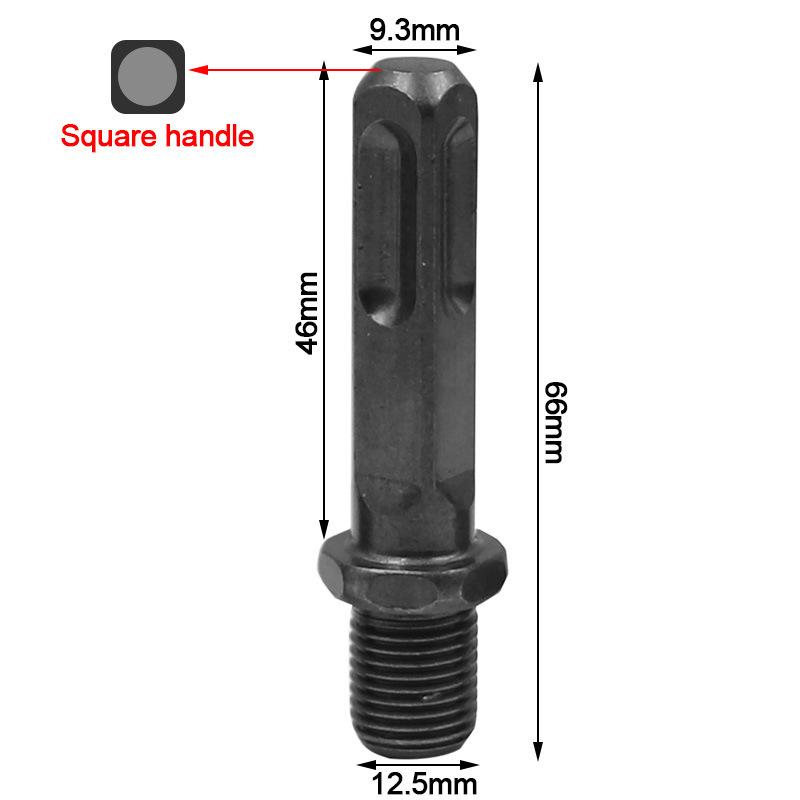 Rotary Hammer Drill Adapter with Square, Round, and Hex Handle Connectors for Wall and Brick Drilling