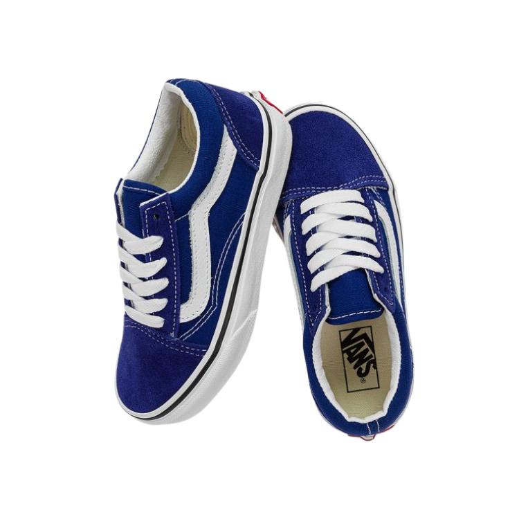 Vans Old Skool Classics Comfortable Lightweight Simple Sports Versatile Low Top Kids Skate Shoes Kids Sneaker Blue VN000W9T84A