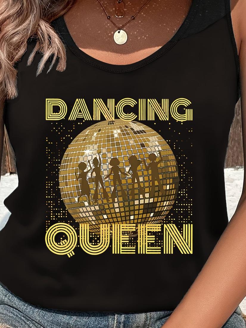 Dancing Queen Disco Ball Graphic Print T-shirt XXXL