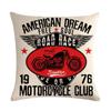 Home Decor Motorcycle Poster Art Letters   Bedroom Pillow Cover Vintage  Sofa Cushion,(2)