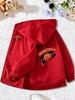 Kids Zip Up Hooded Jacket Basketball Brush Stroke Graphic Long Sleeve Casual Sports Hoodie For Boys Daily Training Outdoor Outfi