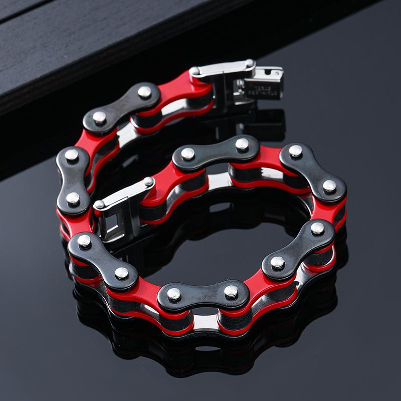 Punk Rock Biker 316L Stainless Steel Mens Bracelet Fashion Jewelry Bike Bicycle Chain Jewellery Pulsera Hombre Acero Inoxidable