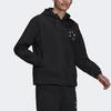 Adidas Logo Hooded Sports Jacket Men Outerwear Black H35650