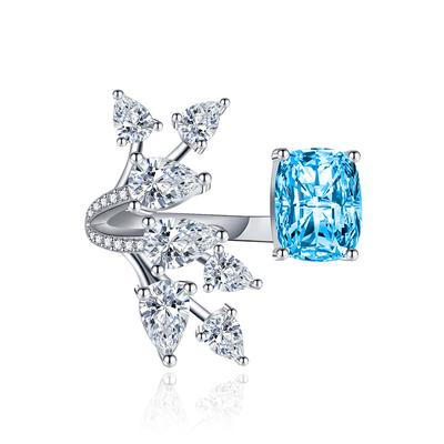 Flower Opening Resizable Rings For Women Zircon Engagement Party Fine Jewelry Gift