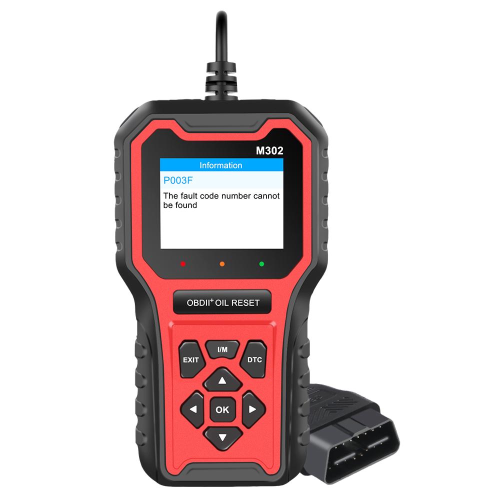 

M302 Многоязычный автомобильный инструмент для диагностики неисправностей Автомобильный сканер OBD2 Считыватель кодов Автомобильные аксессуары Удаление неисправностей чёрный