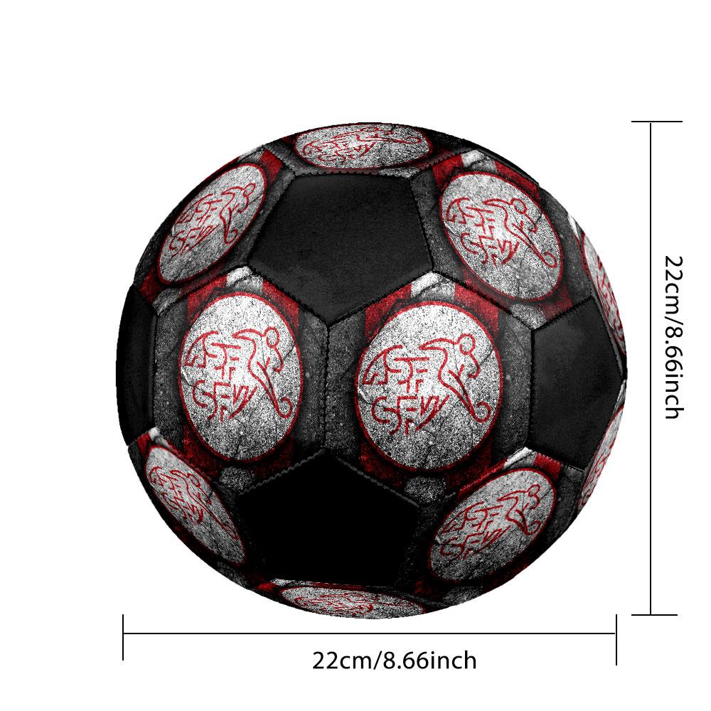 Switzerland National Football Size 5 Soccer Ball, Machine-Stitched PVC, Durable & High Bounce, All Ages Fit, Fan Merchandise, Matches & Outdoor Use.