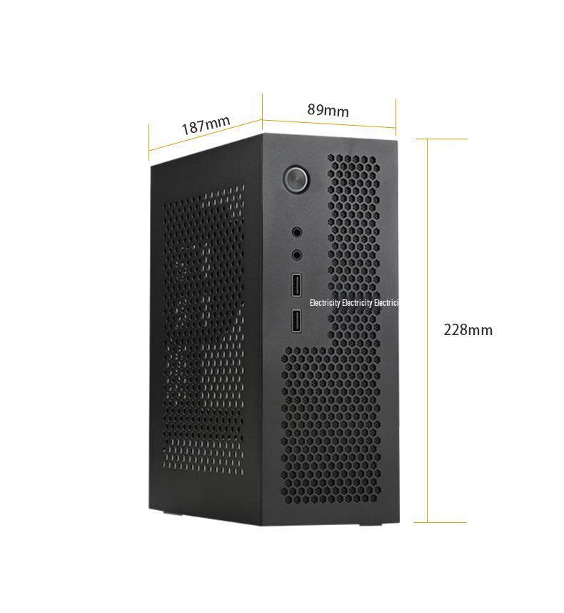 

Черный корпус HTPC SKTC A09, Вертикальная/Горизонтальная установка, Материнская плата ITX, Совместимость с компактным блоком питания 1U/Flex