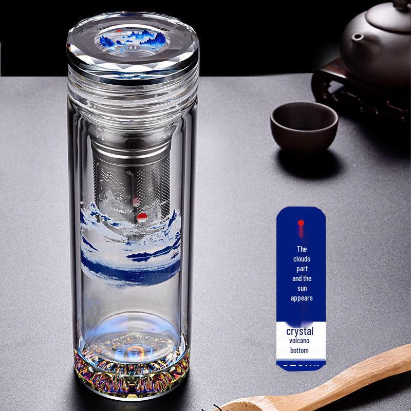Yisijia 320ml Double-Layer Glass Tea Infuser Bottle