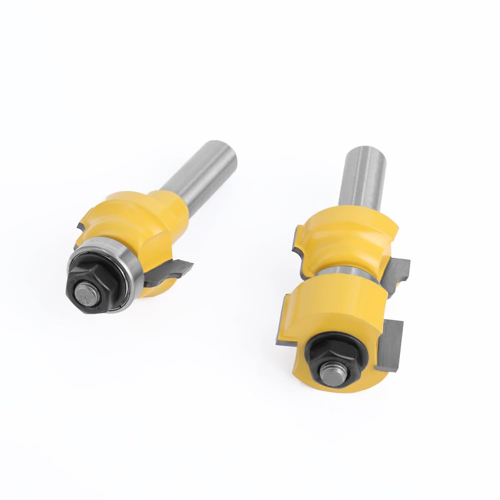 Router Bits-2pcs Rail and Stile Router Bit Set, 12mm 12.7mm Shank Window Sash Router Bit Reversible Window Sashand Door Woodworking Milling Cutter (
