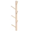 Punch Free Wall Mounted Coat Rack Towel Hanger Tree Branch Shaped Hat Rack for Living Room(Wood