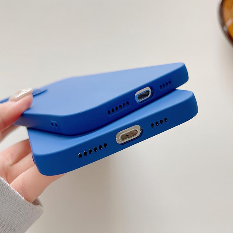 Applicable to iPhone13 mobile phone case Apple 12Pro cat eye straight edge Lake blue silicone tpu matte anti-drop cover