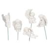 5Pcs Cupid Figurine On Stick Durable Resin Miniature Size Widely Used White Angel Figurine for Garden Backyard Ground
