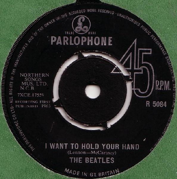 7inch Record BEATLES I Want To Hold Your Hand R5084 PARLOPHONE 1963 UK Rock Used
