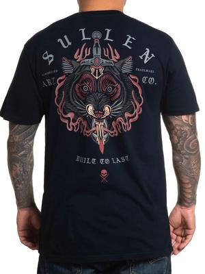Sullen Herren Wolfskopf Kurzarm Premium T-Shirt Tattoo Style Wolf T-Shirt