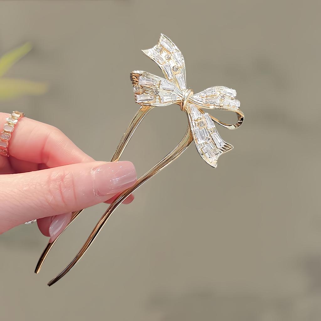 Antique Butterfly Flower Bamboo U-shaped Hairpin Super Fairy Retro Pearl Fringed Hairpin Hanfu Ancient Hairpin Accessories