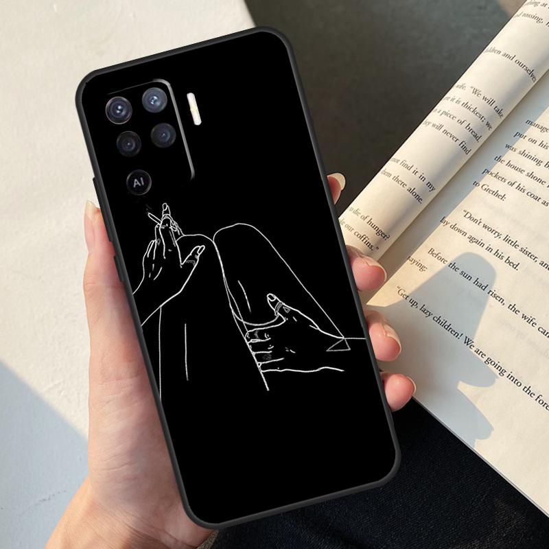 Sexy Line Minimalist Style Case For Oppo A74 A57 A17 A77 A18 A38 A58 A78 A98 A54 A94 A80 A60 A40 A96 A76 A16 A15 A5 Pro